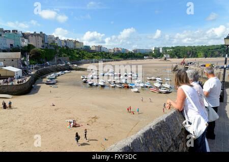 The north beach at Tenby Pembrokeshire west Wales Stock Photo