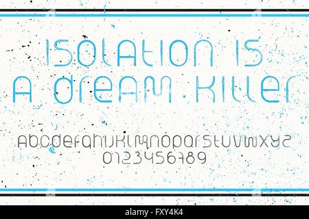 set of murderer style alphabet letters and numbers over grunge background. vector, assassin font type design. killer sloppy char Stock Vector