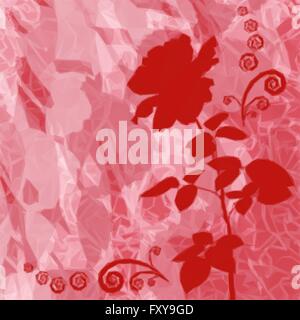 Background with Flower Rose Silhouette Stock Vector