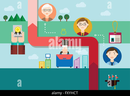 Process related to retire in info graphic illustration Stock Photo