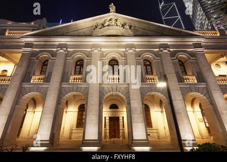 Legislative Council Building illuminated at night, District Central, Hong Kong Island, Hong Kong, China Stock Photo