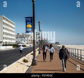 Long Branch New Jersey Along The Boardwalk Street View Antique