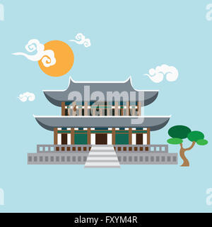 Gyeongbokgung Palace in illustration Stock Photo