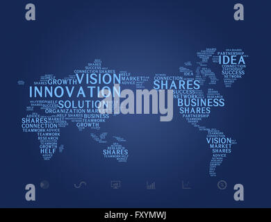 Map Large Words World map with business words Stock Photo - Alamy