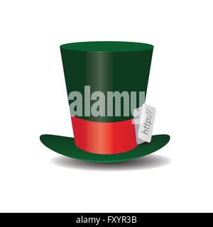 Internet green Hat Mad Hatter vector illustration Stock Vector