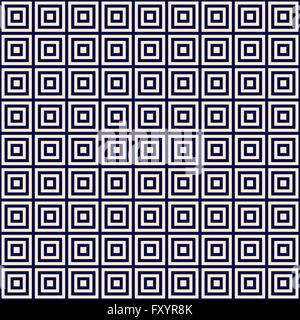 golden square on a blue background endless pattern, vector illustration Stock Vector
