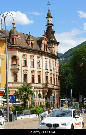 Bolzano, Italy - August 21, 2014: Walther Square (Piazza Walther) built in 1808 by order of King Massimiliano di Baviera, and in Stock Photo