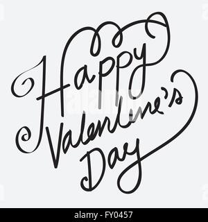 HAPPY VALENTINES DAY Hand Lettering handmade calligraphy vector Stock Vector