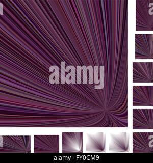Purple ray burst background set Stock Vector