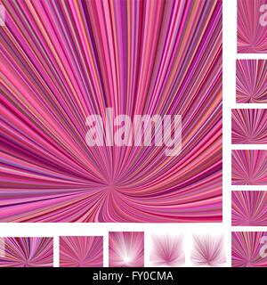 Pink colorful ray burst background set Stock Vector