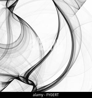 Abstract black and white fractal texture background, wavy lines. Stock Photo