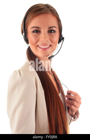 Call center operator. Customer support. Helpdesk. Stock Photo