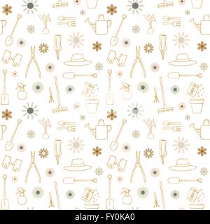 Gardening related seamless pattern 1 Stock Vector