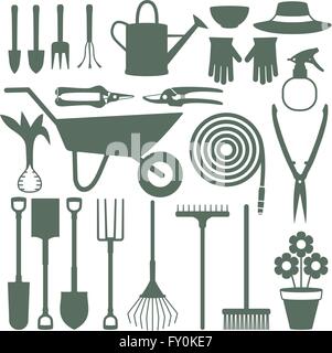 Set of gardening tool icons Vector illustration Stock Vector Image ...