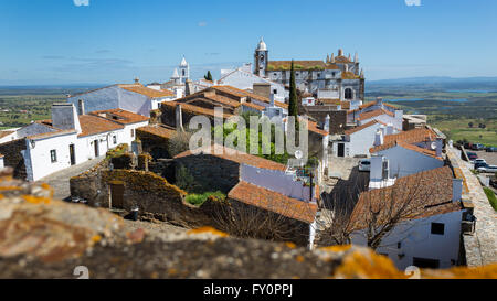 View over Reguengos de Monsaraz, taken from the top of the castle. Stock Photo