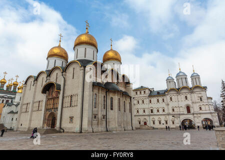 Russia, Moscow, Dormition Cathedral in the Moscow Kremlin Stock Photo