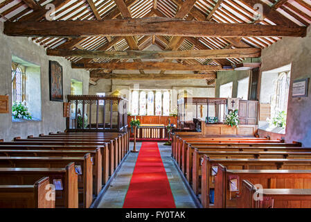 Interior of St Anthony's Church, Cartmel Fell, South Lakeland, Lake District National Park, Cumbria, England UK Stock Photo