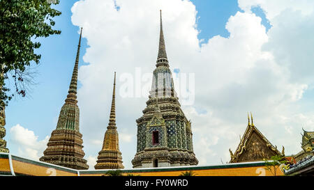 Maha Chedi Si Ratchakan at Wat Pho Bangkok Pagoda Thailand Stock Photo