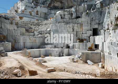 Marble Quarry site in Apuan Alps , Carrara, Tuscany, Italy Stock Photo