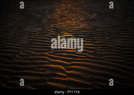 Ripples in sand on a beach Stock Photo