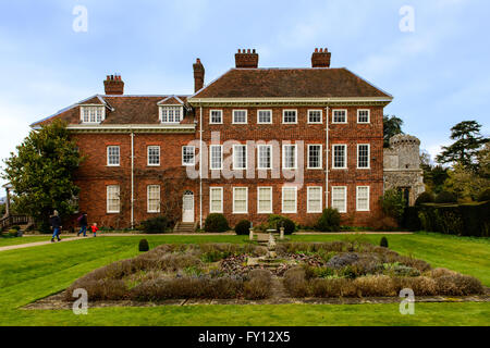 The Georgian Manor House at Benington Lordship Gardens, Hertfordshire Stock Photo