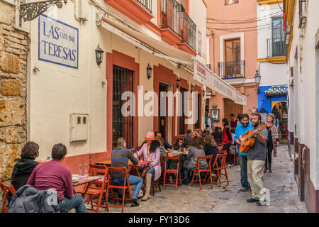 Las Teresas , Tapas bar, old city center, Barrio Santa Cruz, Seville, Andalucia, Spain, Stock Photo