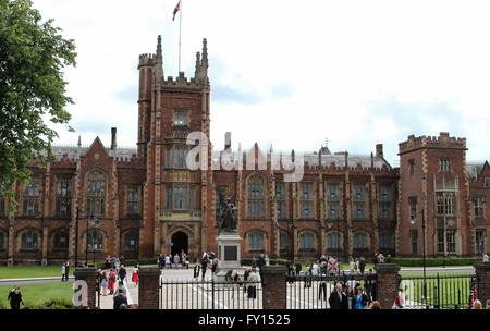 Students graduating The Queen's University of Belfast on a summer graduation day. Stock Photo