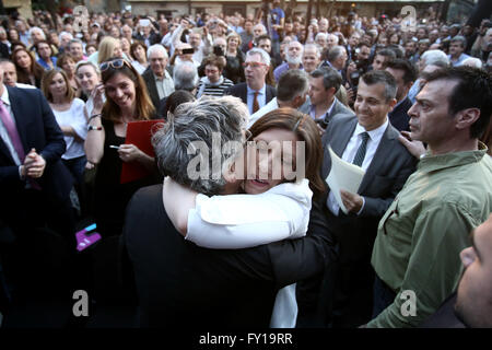Athens, Greece. 19th Apr, 2016. Former Parliament President, Zoe Konstantopoulou presents her new party 'Course of Freedom'. © Panayotis Tzamaros/Pacific Press/Alamy Live News Stock Photo