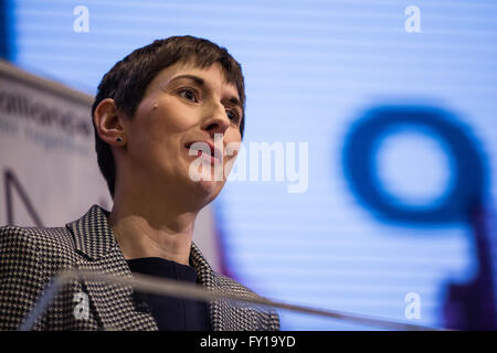 London, UK. 19th April, 2016. Caroline Pidgeon, Liberal Democrat candidate, addresses the London Mayoral Church Hustings at Kensington Temple in Notting Hill. Credit:  Mark Kerrison/Alamy Live News Stock Photo