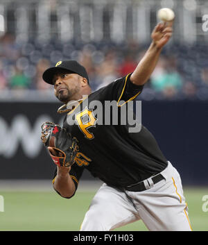 San Diego, USA. 19th Apr, 2016. SAN DIEGO, April 19, 2016 | The Pirates' Francisco Liriano pitches to the Padres in the first inning at Petco Park in San Diego on Tuesday. | Photo by Hayne Palmour IV/San Diego Union-Tribune/Mandatory Credit: HAYNE PALMOUR IV/SAN DIEGO UNION-TRIBUNE/ZUMA PRESS San Diego Union-Tribune Photo by Hayne Palmour IV copyright 2016 © Hayne Palmour Iv/San Diego Union-Tribune/ZUMA Wire/Alamy Live News Stock Photo