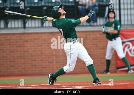 APR 19, 2016 - Tulane infielder Jake Willsey #17 watches his pop fly hit during a regular season game between Southern Mississippi and Tulane played at Greer Field at Turchin Stadium in New Orleans LA. Tulane defeated Southern Miss 12-0 Stock Photo