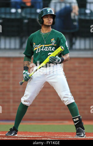 APR 19, 2016 - Tulane infielder Stephen Alemais #2 at bat during a regular season game between Southern Mississippi and Tulane played at Greer Field at Turchin Stadium in New Orleans LA. Tulane defeated Southern Miss 12-0 Stock Photo