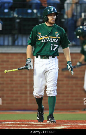 APR 19, 2016 - Tulane infielder Jake Willsey #17 walks up to the plate to bat during a regular season game between Southern Mississippi and Tulane played at Greer Field at Turchin Stadium in New Orleans LA. Tulane defeated Southern Miss 12-0 Stock Photo