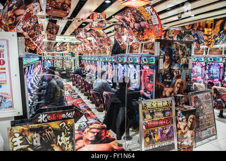 Pachinko Arcade Games Hall in Tokyo city, Japan Stock Photo
