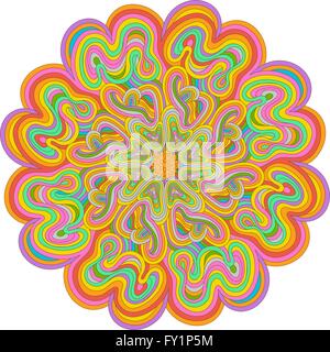 Vivid colored mandala for your design, lace ornament in form of round pattern. Stock Vector