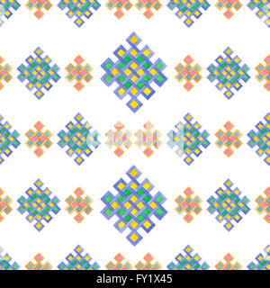 Seamless watercolor celtic knot pattern isolated on white background. Pattern with intertwined lines. Stock Photo