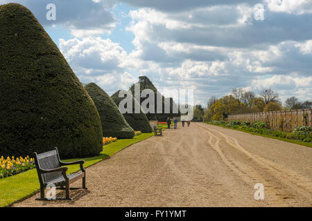 Gardens at Hampton Court, London. Stock Photo