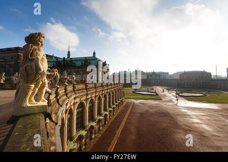 View of statue in Zwinger, one of the most popular place in Dresden city for tourists Stock Photo