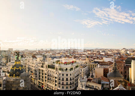 Madrid Spain On Gran Via Stock Photo - Download Image Now - Madrid, Spain,  City - iStock