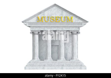Museum building with columns, 3D rendering Stock Photo