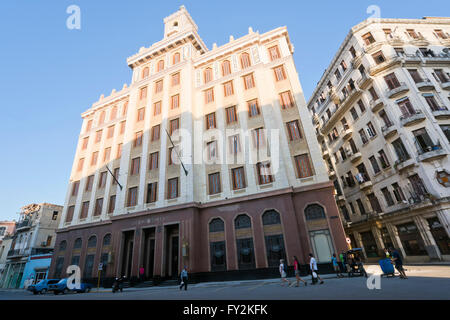 Horizontal street view of the Bacardi Building in Havana, Cuba. Stock Photo