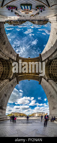 Arc de Triomphe panoramic , Paris, France. Stock Photo