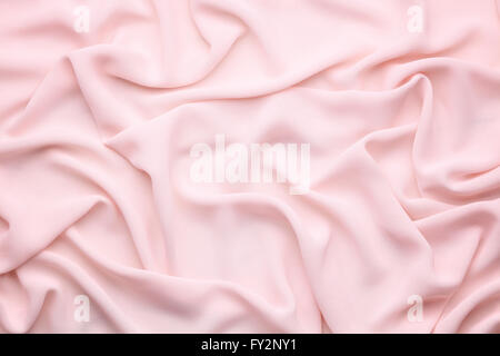 pink wrinkled silk cloth Stock Photo