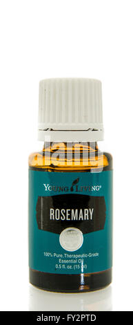 Winneconne, WI - 10 Feb 2016:  Bottle of Young Living rosemary essential oil. Stock Photo