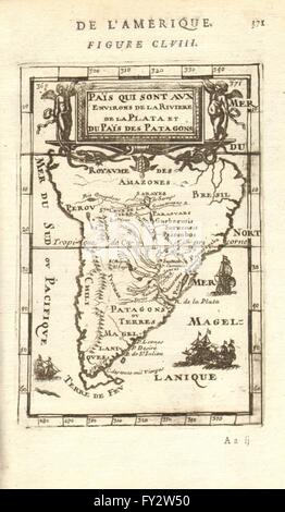 SOUTH AMERICA: La Plata. Brazil Peru Chile Patagonia Tribes. MALLET, 1683 map