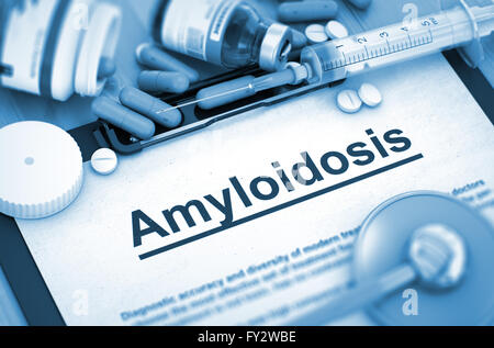 Amyloidosis Diagnosis. Medical Concept. 3D. Stock Photo