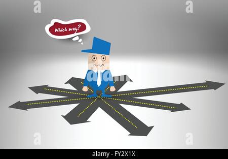 Confused between many way Stock Vector