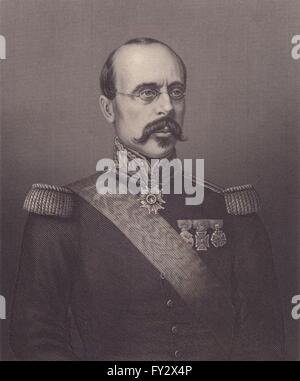 FRANCO-PRUSSIAN WAR: General Faidherbe. France. Militaria, antique print 1875 Stock Photo