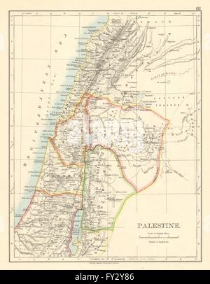 PALESTINE. Galilee Samaria Judea Perea Phoenicia Decapolis. JOHNSTON, 1899 map Stock Photo