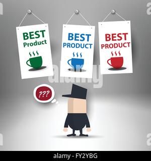 Confused between many advertising Stock Vector